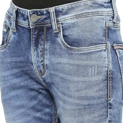 Image of Being Human Blue Cropped Fit Men's Denims Clothing