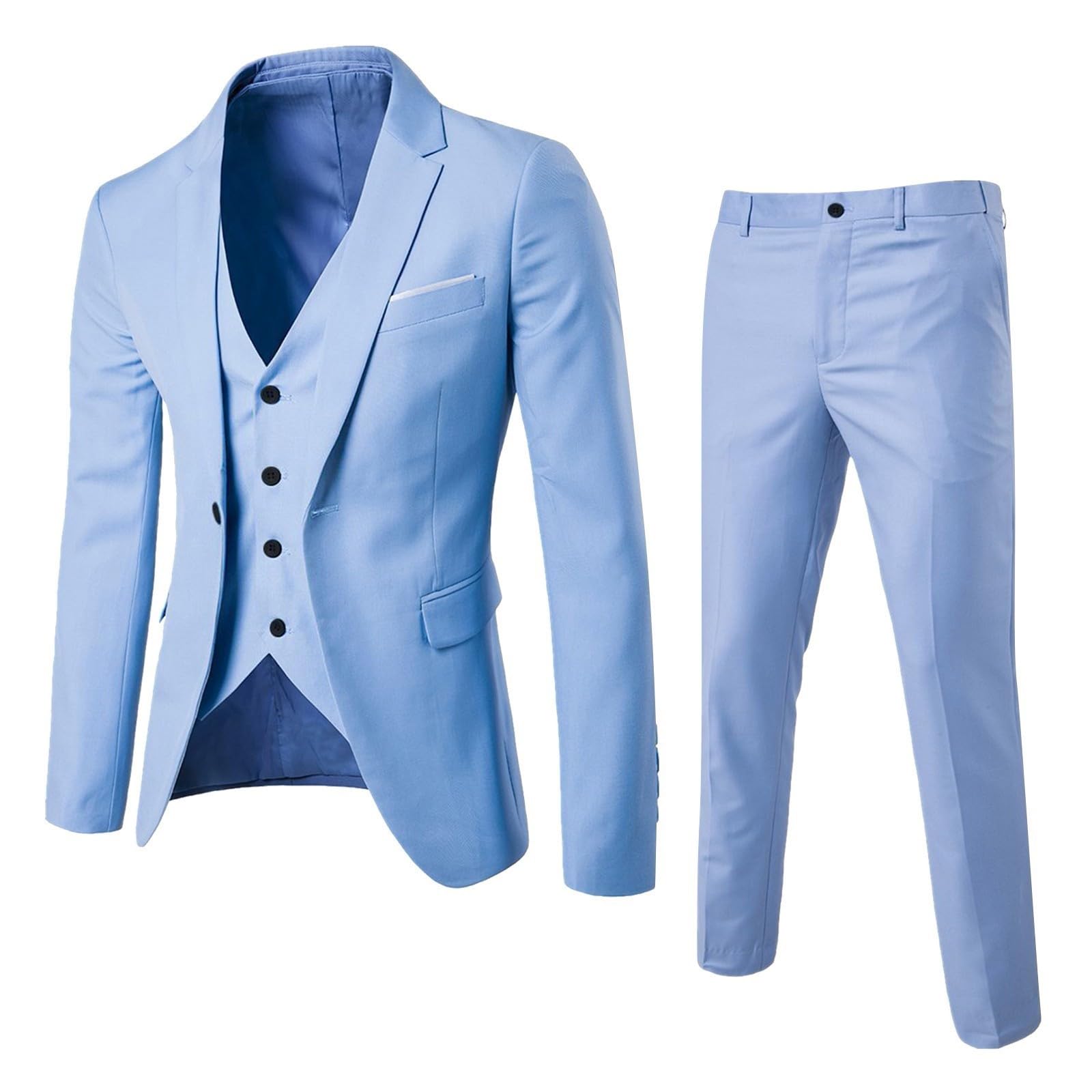 Generisch 2025 - Pantaloni Slim Party 3 pezzi gilet uomo uomo R Business abito da sposa cappotti uomo vestito donna set festivo