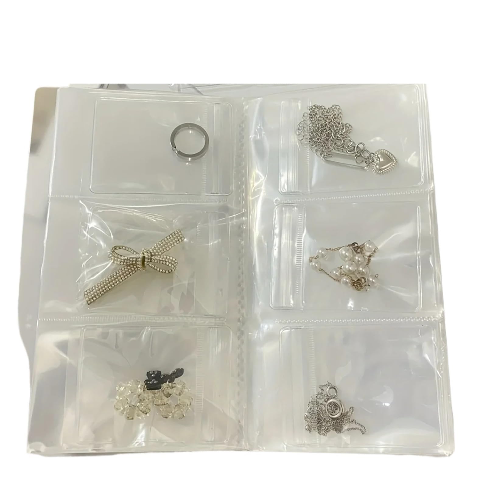 84-Cell Transparent Jewelry Storage Book Portable Travel Easy View Access Album Photo Bag For Jewellery Organization For Rings Necklace