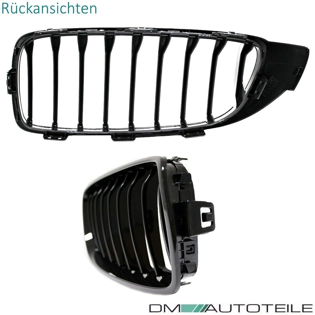 Doppelsteg Kühlergrill Niere Schwarz Glanz Rechts+links Für BMW 4er F32