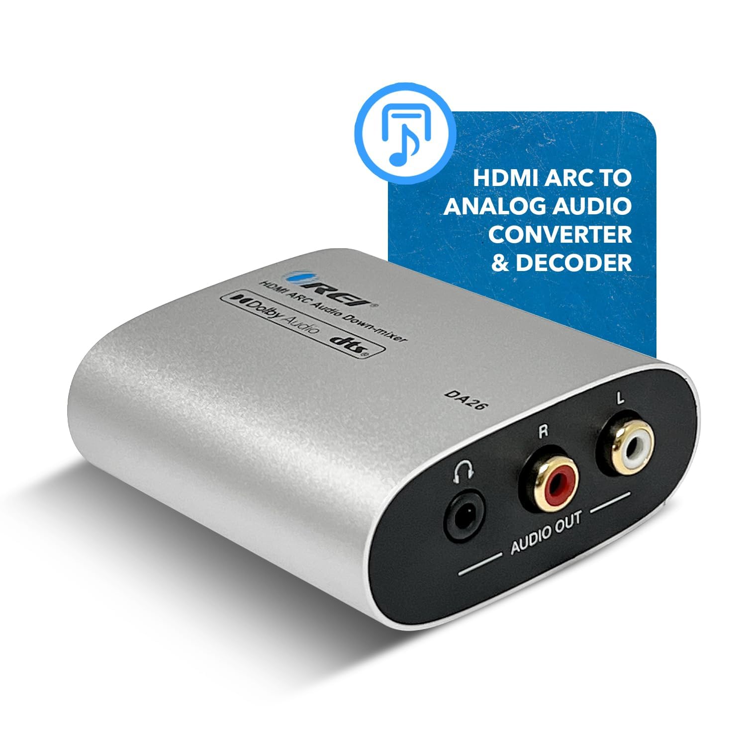 OREI Convertisseur audio analogique HDMI ARC vers RCA L/R Dolby Audio DTS avec prise jack 3,5 mm prise en charge sorties casque/haut-parleur – Convertisseur HDMI ARC vers audio analogique