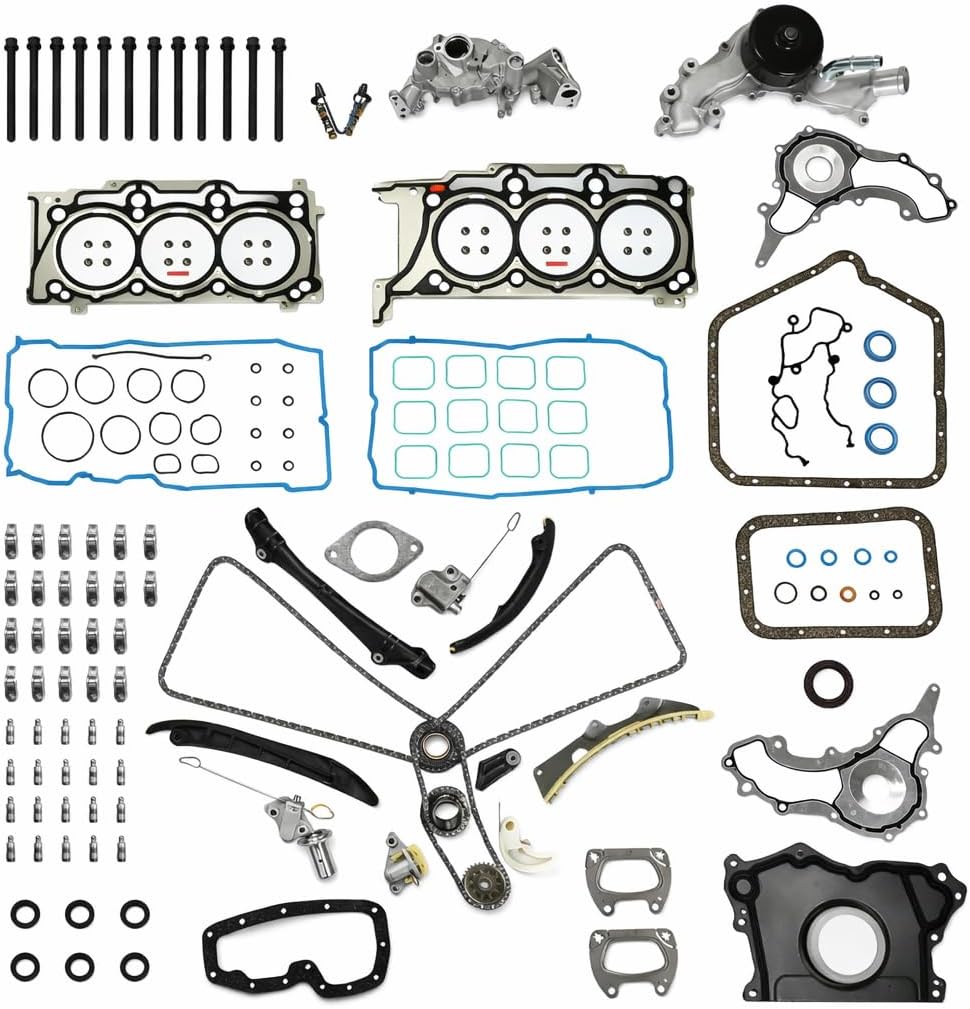 3.6 Engine Rebuild Kit Timing Chain Kit Head Gasket Set Rocker Arm Lifter Water/Oil Pump Fit For Chrysler 200 300 Town & Country Dodge Challenger Avenger Grand Caravan Durango 3.6L 2011-2020 HS26541PT