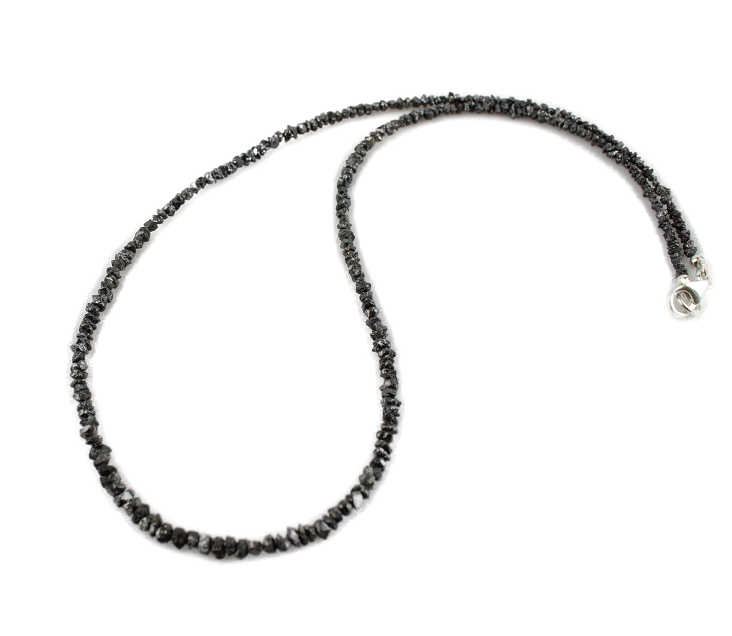 Roh Diamant Kette Schwarz ca. 25 Karat