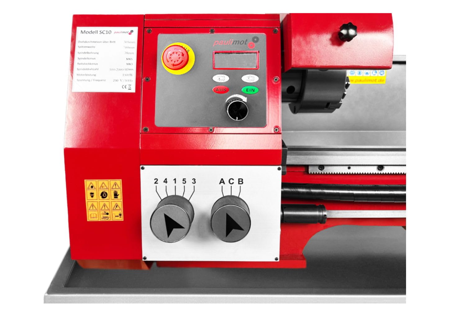 PAULIMOT Drehmaschine SIEG SC10, 1500 Watt, 700 mm Spitzenweite :