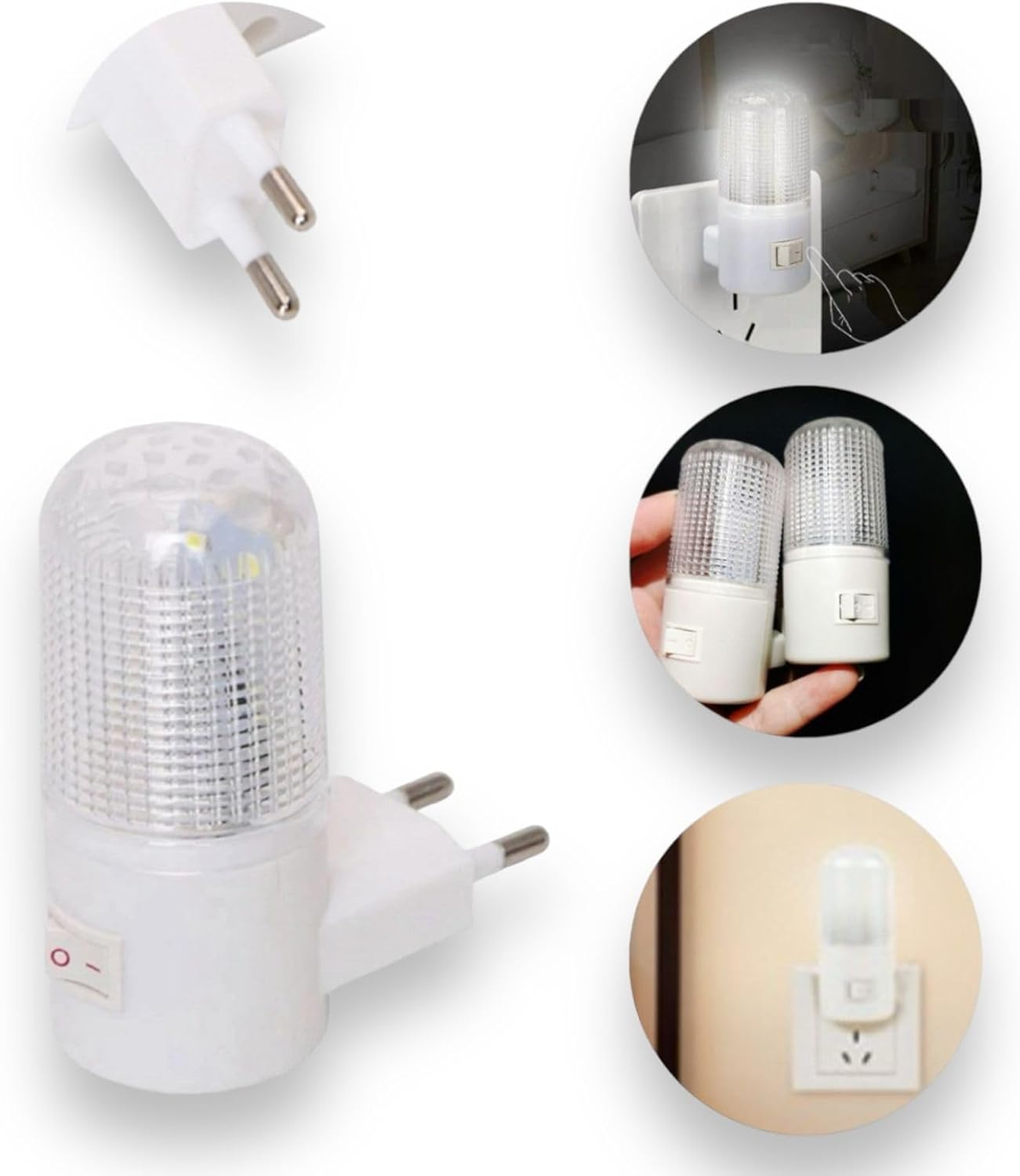 Abajur LED Mini Noturno Bivolt para Quarto Infantil: Luminária de Tomada em Acrílico - Luz Suave e Confortável para Bebês e Crianças - NEXUS MARKET (1)