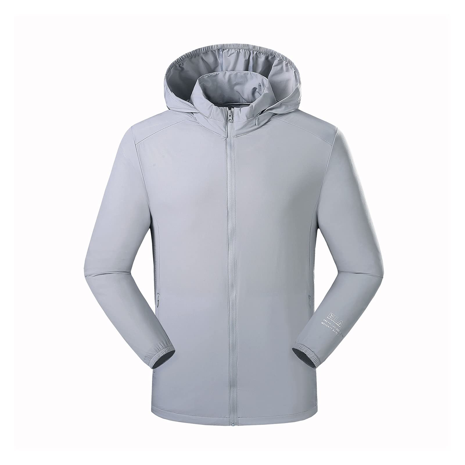 Kühlende Sommerventilatoren Kühljacken Herren Damen USB-Klimaanlage Mantel Eisventilator Wandern Mit Kapuze Kühle Sonnenschutzkleidung (Farbe: Herrengrau, Größe: Asiatische Größe X