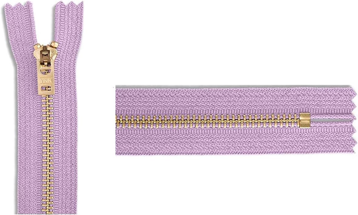 #5 Brass Jeans/Pants Lavendar #553 Medium Weight YKK Zippers - Color: Lavendar - Choose Your Length - Made in The United States (1 Zipper Per Pack) (5" Inches)