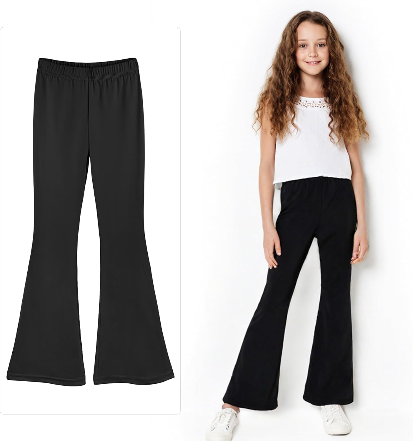 3 Pcs Girls Flare Leggings Mid Waisted Bell Bottom Yoga Pants - Image 3