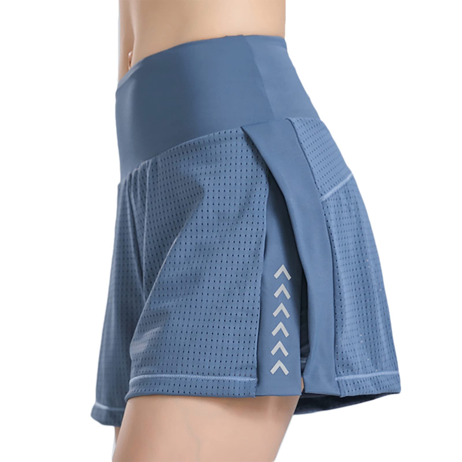 Short de course léger 2 en 1 pour femme - Pour entraînement, gym, yoga - Doublure avec poches pour téléphone
