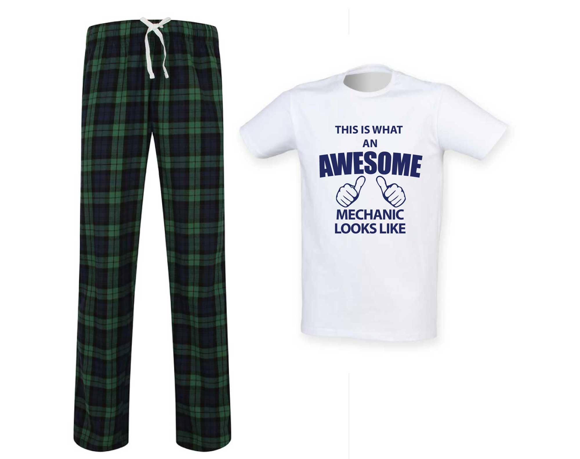 60 Second Makeover Limited Mens This Is What An Awesome Mechanic Looks Like Tartan Pyjama Set Green