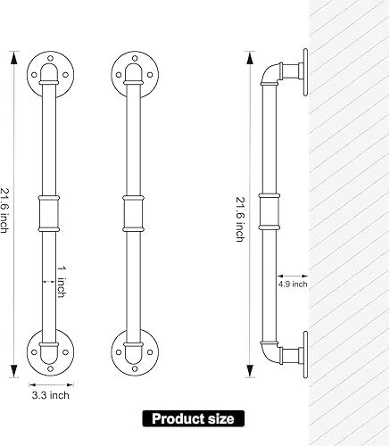 Miniatura 5 de HouseAid Toallero de tubo industrial, soporte de almacenamiento de toallas de baño de granja, organización de toallas de estilo vintage, montado en
