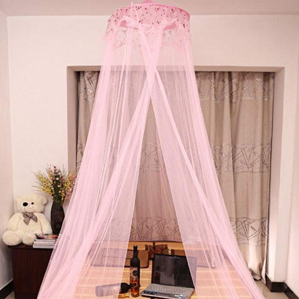 LPxdywlk Lovely Floral Dome Princess Bed Curtain Canopy Kids Room Mosquito Fly Insect Net Living Room Supplies Pink