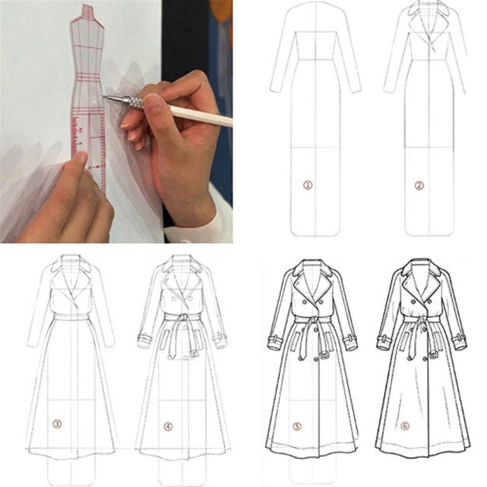 Regla de Costura Regla de Patchwork Hecha a Mano DIY Curva Francesa Dinámica Humana Regla de Plantilla Transparente de Moda Artesanía de Medición de Ropa Herramientas de Coser Reglas de Costura