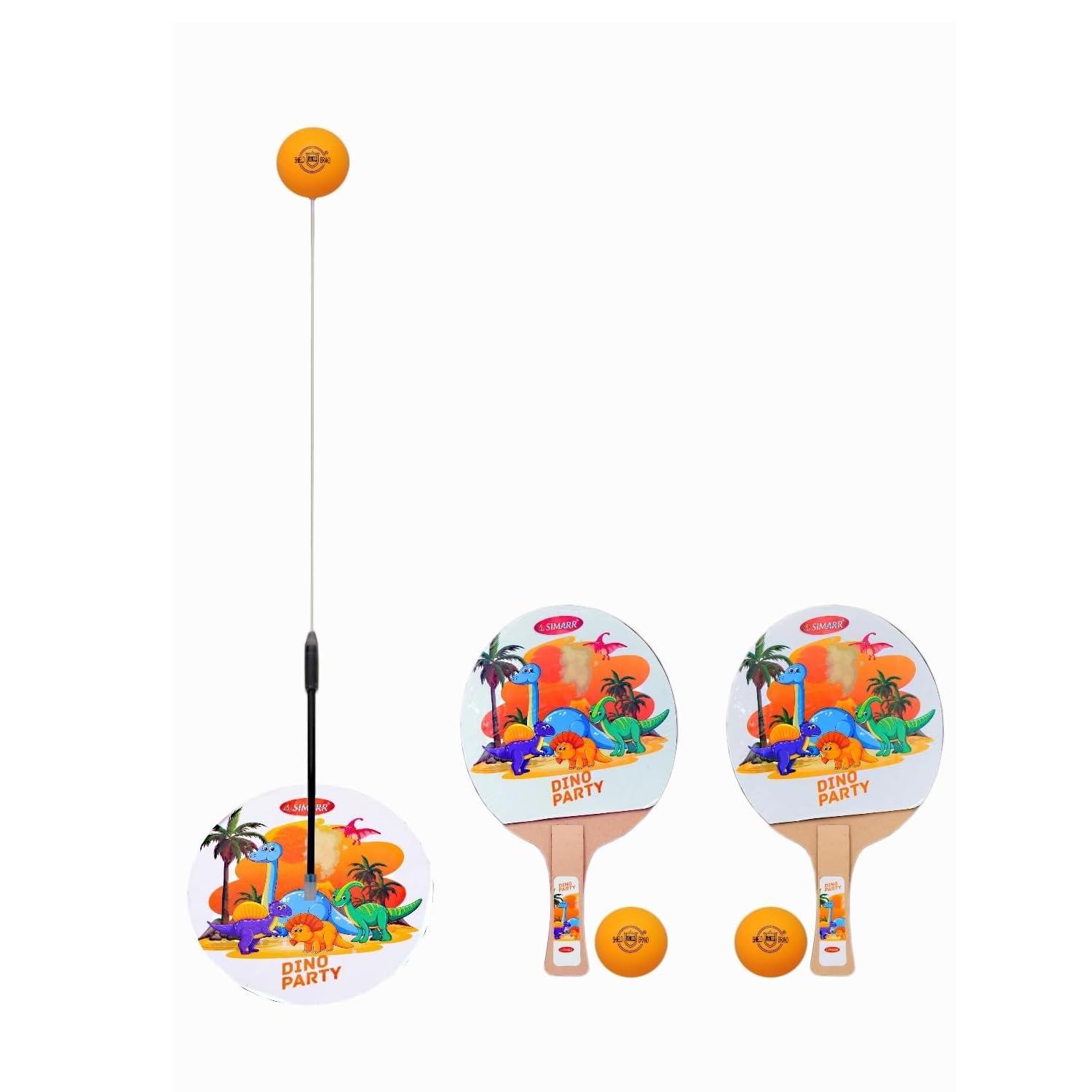 Simarr Dino Ping-Pong Table Tennis Trainer Set for Kids | Teenagers | Adults, 2 Balls & Racket | Indoor & Outdoor Game (B0DGSLH6GD) Amazon Price History, Amazon Price Tracker