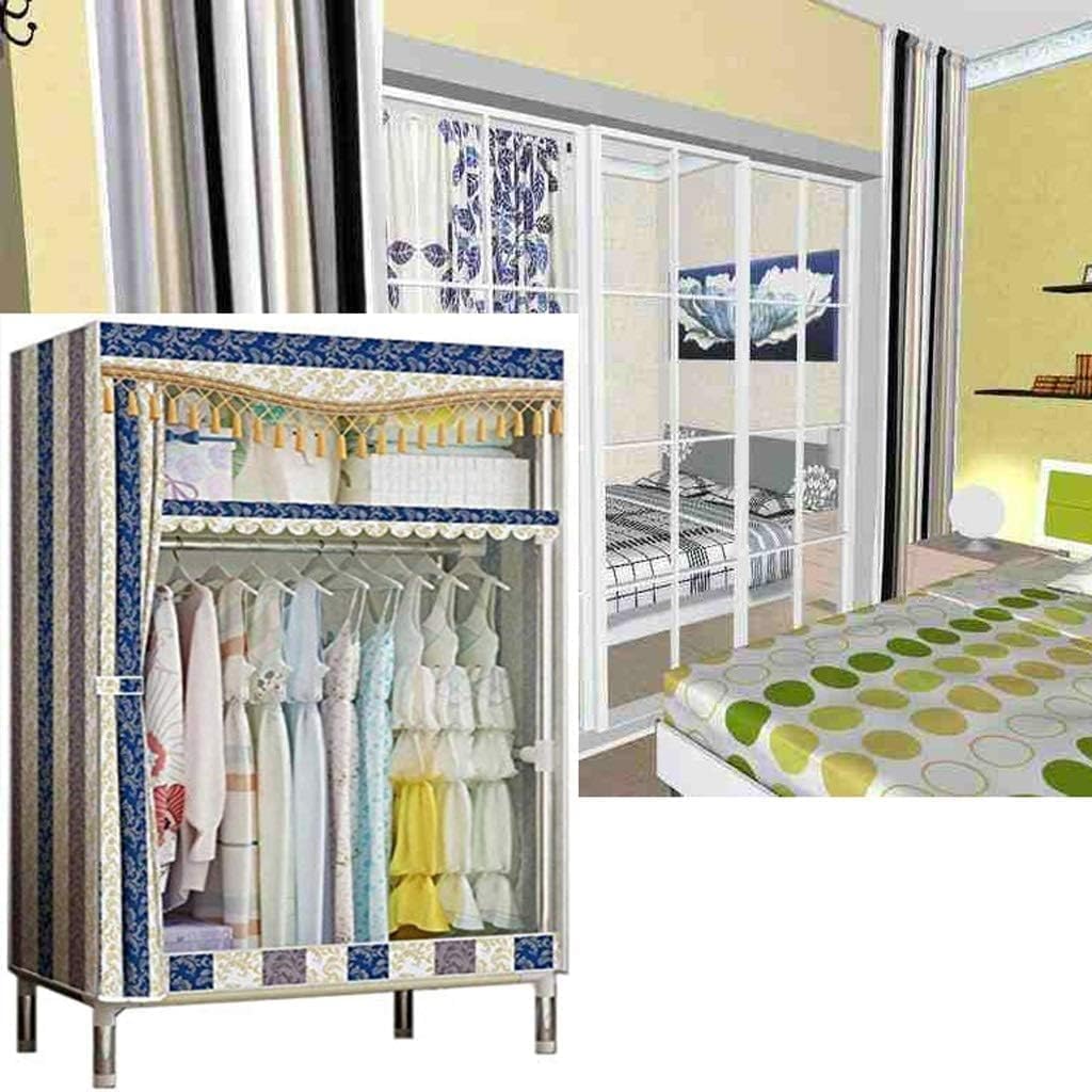 Portable Closet Detachable Clothes Closet Portable Wardrobe Stainless Easy to Assemble Wardrobe Closet for Bedroom Hanging Fabric Closet Spacious