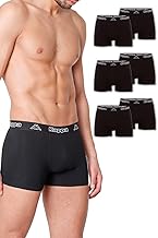Kappa Boxer Uomo 6 Pezzi - Mutande Uomo Attillate in Cotone Elasticizzato - Boxer Nero con Fondo Nero - Taglia M - Intimo Uomo di qualità