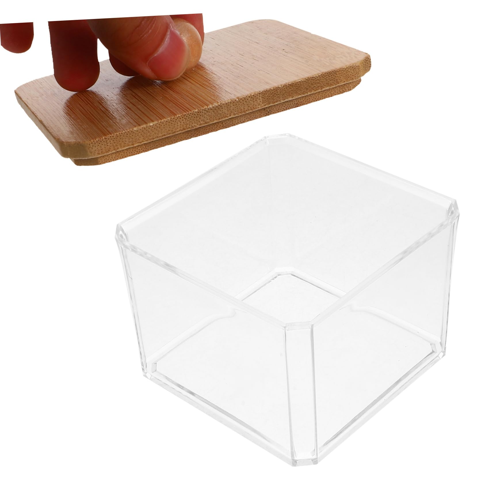 PRETYZOOM 4 Stück Staubdichte Wattestäbchenbox make up schmink wattepads organizer schminkbox Make-up-Organizer aus Baumwolle Halter für Wattepads Holz