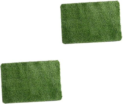 Yardwe 2pcs Artifical Grass Artificial Grass Decorative Gardening Ornament Garden Outdoor+Rugs Indoor+Door+mat