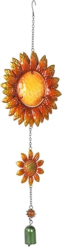 Miniatura 2 de Sunset Vista Designs 14166 - Campana de jardín decorativa para colgar, naranja cálido y amarillo dorado con ámbar, 26.5 x 7.5 pulgadas