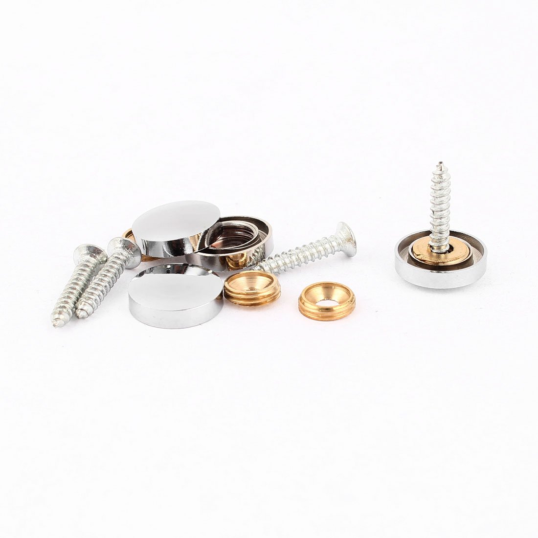 Aexit 4 Pcs quality Parts Fitting Parts Metal 16mm Diameter Screw Cap Mirror Nails Decoration Lid Model:60as153qo227