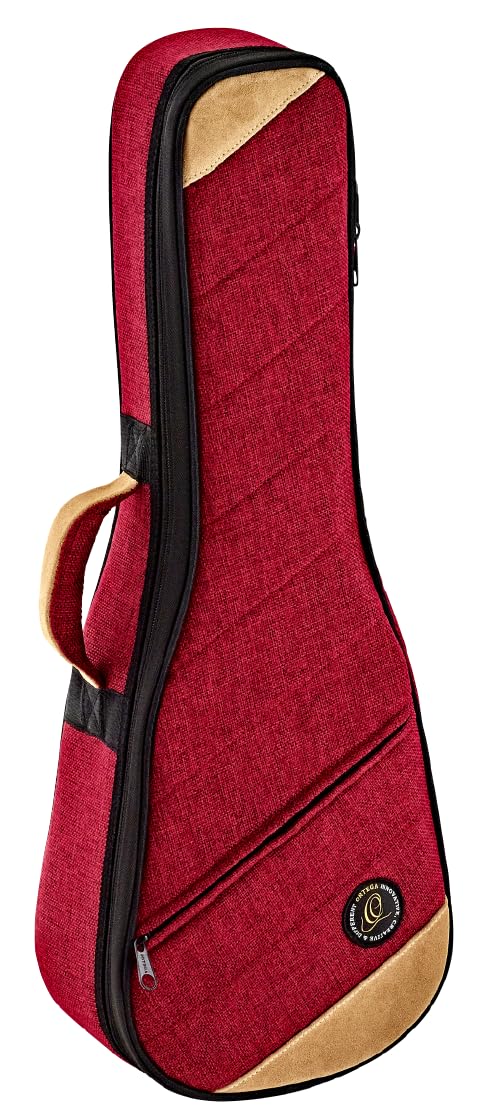 Ortega Guitars Ukulele Soft Case - Tasche für Tenor Ukulele - Höhe 67,5 cm - Breite 23 cm - Baumwolle / Leinen, Rot (OSOCAUK-TE-BX)