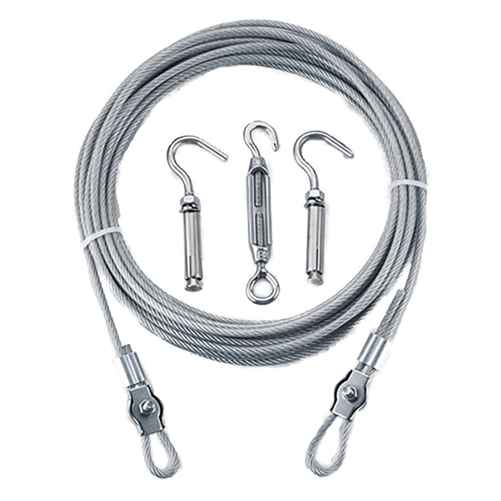 Corde à linge en acier inoxydable 20m, fil télescopique antirouille
