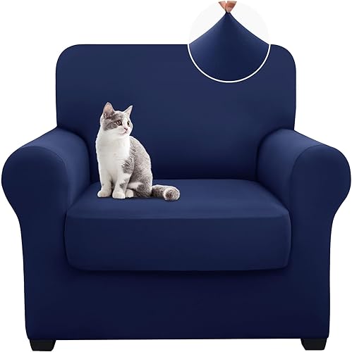 hyha Fundas para silla, fundas elásticas para sillón, 2 piezas, fundas para sillón con cojines separados, protectores de muebles lavable para sala