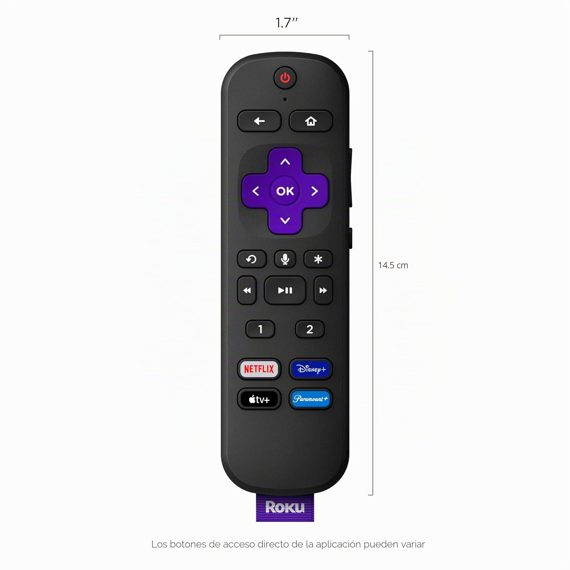 Roku Mando a distancia por voz profesional (1ª edición) | Mando a distancia recargable para TV con controles de voz manos libres, modo de auriculares y buscador remoto perdido - Mando a distancia de