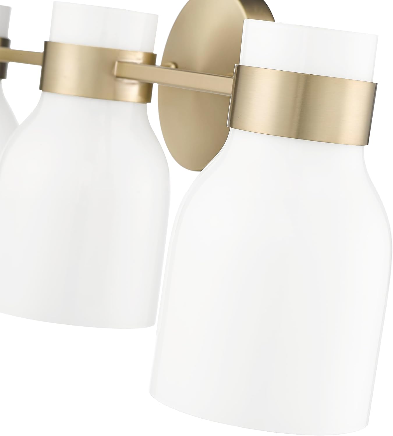 ML Lighting | Norah Collection | 23003-MG | 3 Light Vanity in Modern Gold Finish with Opal Glass Shade | Versatile Design That adds High-End Texture and Elegance to Your Bathroom