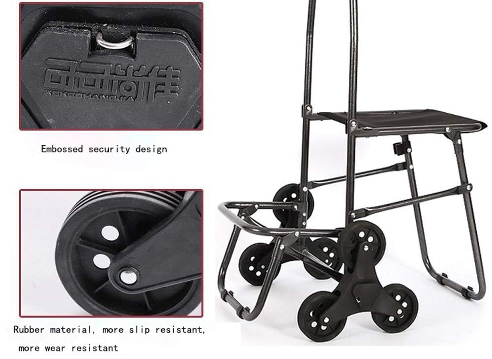 Einkaufswagen, Einkaufswagen, Ladewagen, Kleiner Ziehwagen, Heimwagen, Autowagen, Treppensteigen, zusammenklappbar, tragbarer Ziehwagen, Anhänger, Braun, Multifunktional