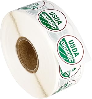 USDA Organic Labels 1 roll, 1000 Labels per roll 1 Inch Round Circle Dots 1000 Adhesive Stickers