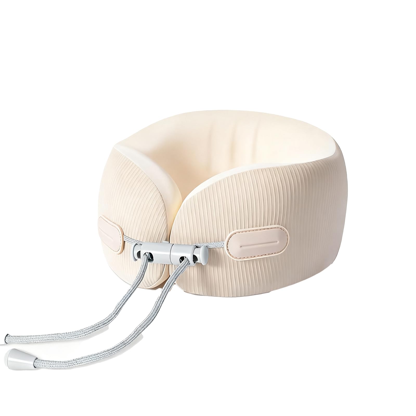 Oreiller de sommeil haut de gamme en mousse mémoire ergonomique et transportable beige