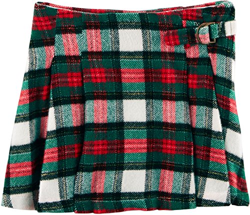 Jupe plissée rouge à motif plaid authentique avec plis permanents pour fille 2T