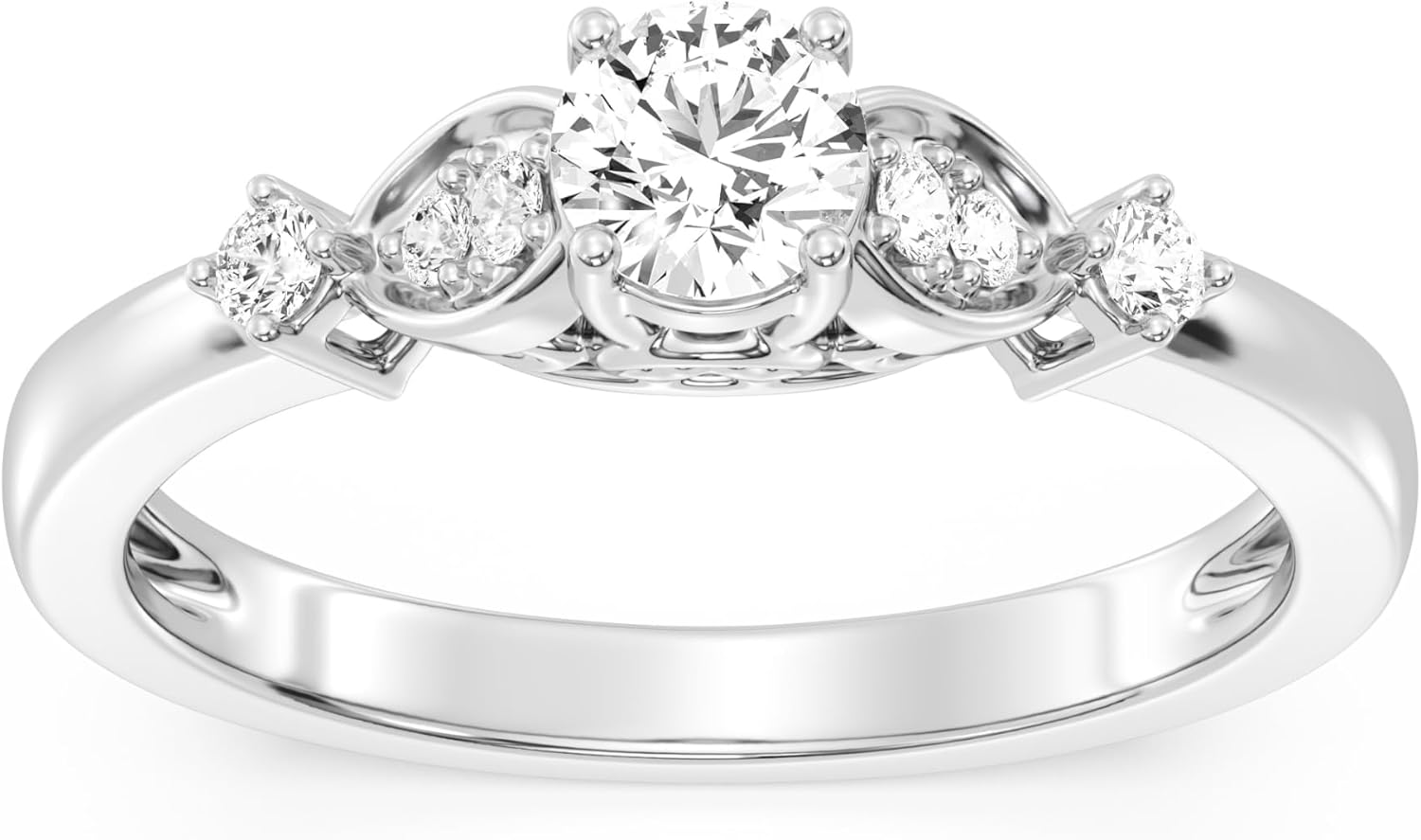 GILDED Lab-Grown Diamond Engagement Ring 1ct/0.75ct/0.5ct Pear Round Oval Cuts Sterling Silver 14K Gold Plated