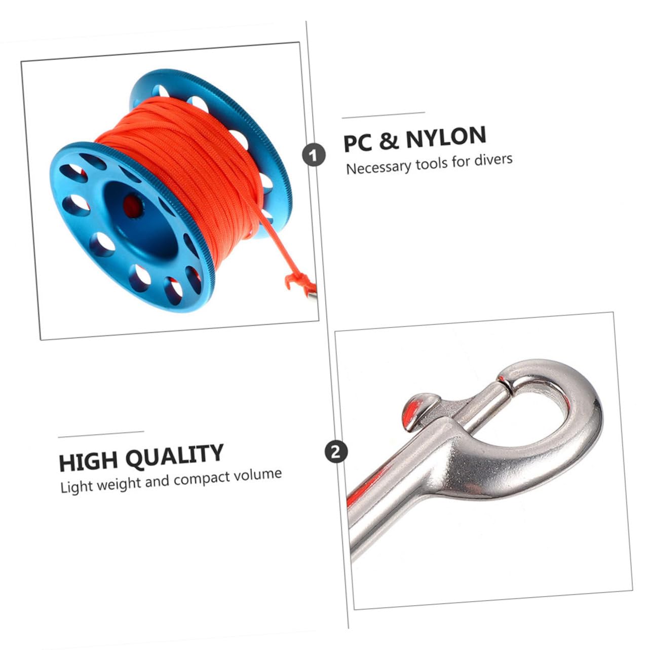 Mipcase 2 Sets Scuba Diving Buoy Reel Set Diving Buoy Line Spool Snorkeling Kit