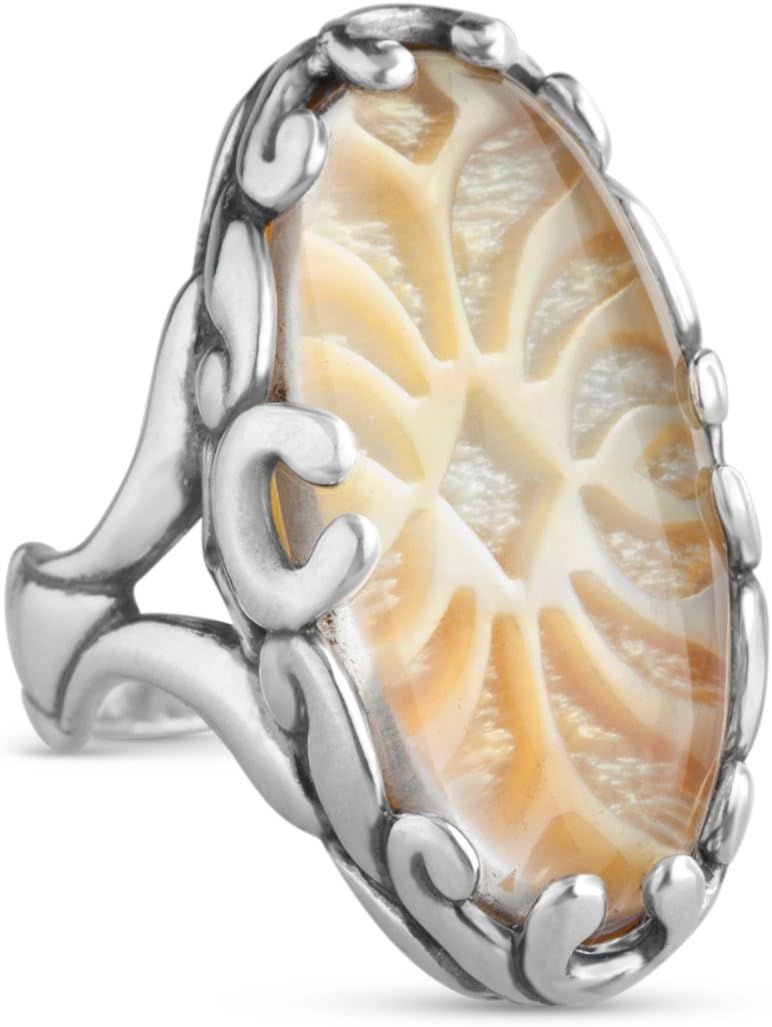 Carolyn Pollack Sterling Silver Yellow Mother of Pearl Ring