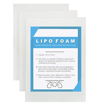 3 Pack Lipo Foam Post Surgery Ab Board for Liposuction Surgery 8"X11" White