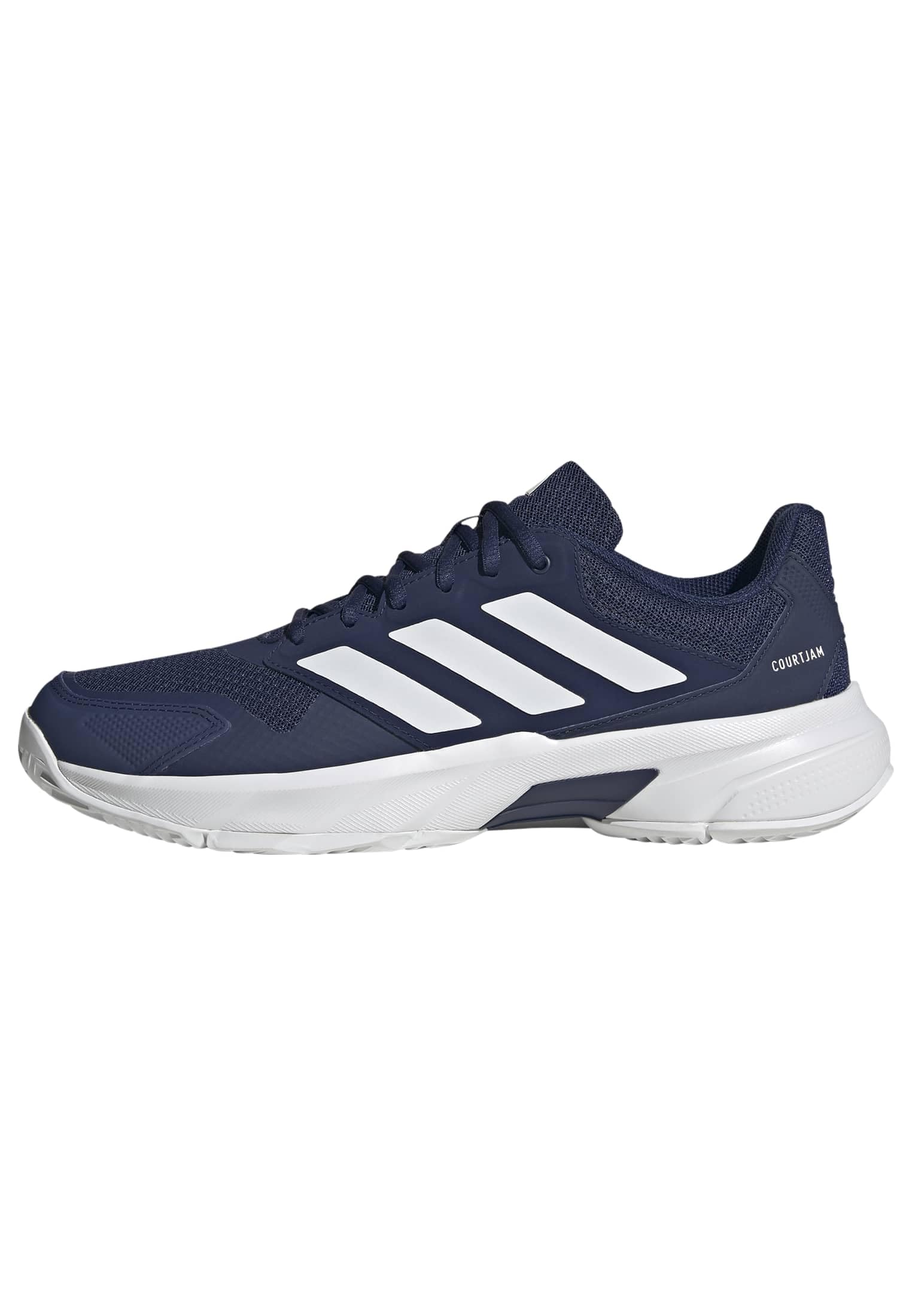 adidas Men's Courtjam Control 3 Tennis Shoes, Dark Blue/FTWR White/Dark Blue, 8.5 UK