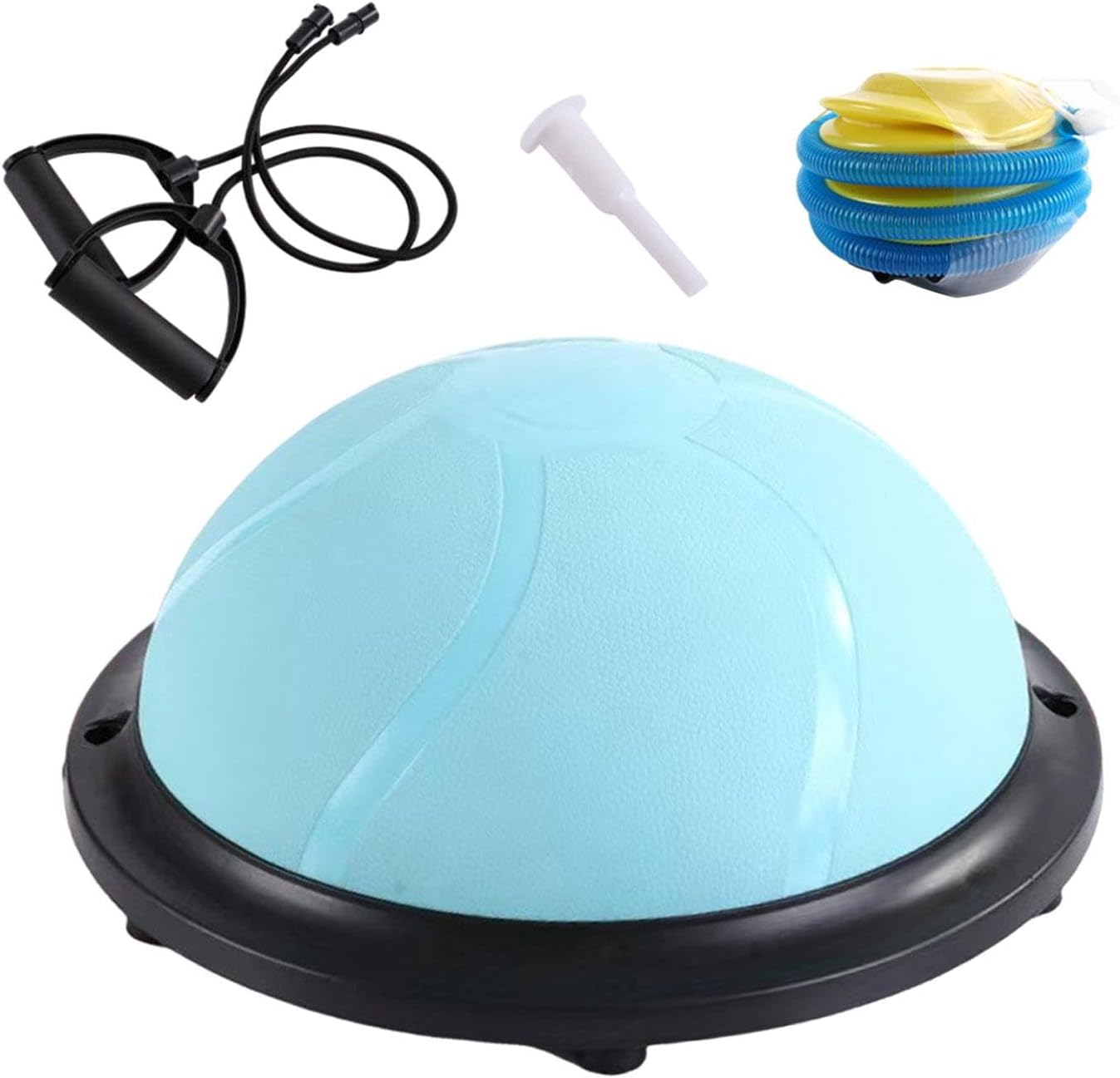 バランスボール 半球型 抗滑りパターン 体幹トレーニング 強度調整可能 全身運動器具 空気ポンプ付属 安定性向上 多機能設計 スポー