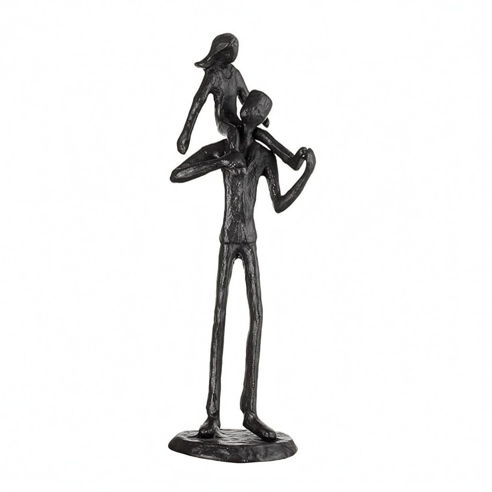 Figurine en métal noir père et fille | Cadeau art déco unique