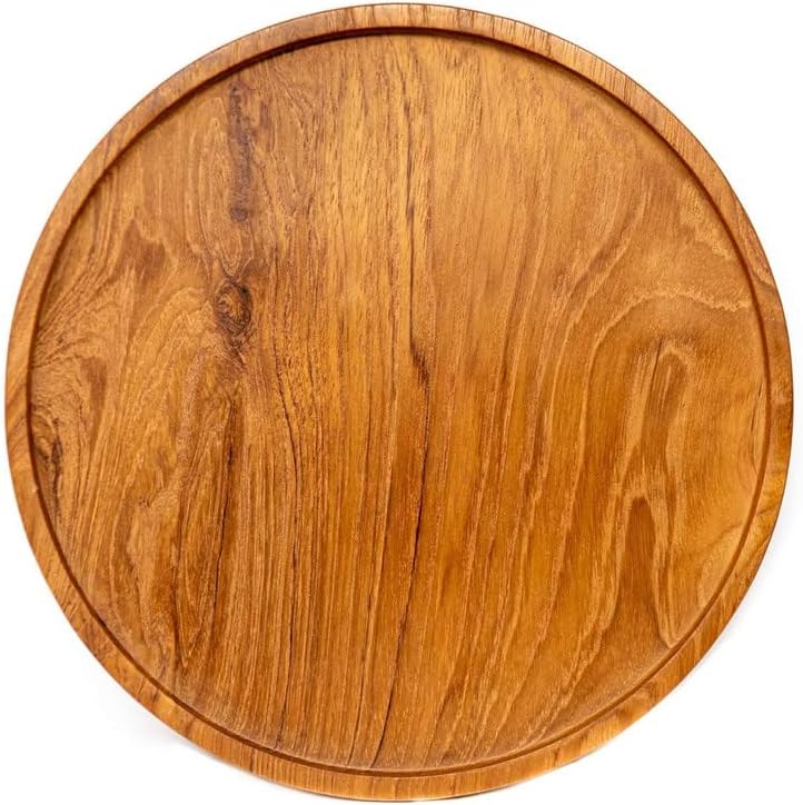 Miniatura 5 de Rainforest Bowls Juego de 2 platos de madera de teca javanesa de borde redondo de 12 pulgadas, perfectos para el uso diario, aptos para el calor y