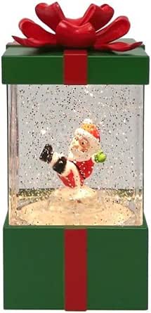 Regency International LED Santa In Tractor Water Globe - 9 Inch, Battery Or USB Powered, Christmas Holiday Decoration With Timer