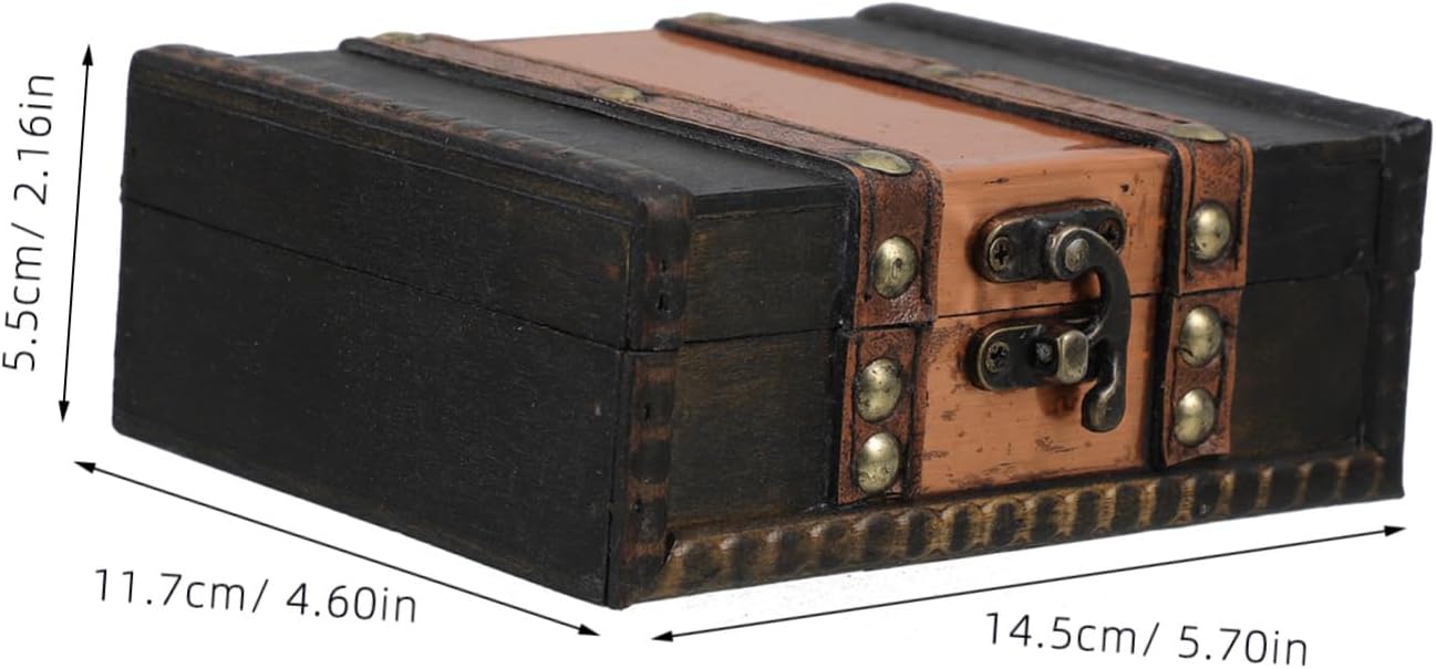 Cabilock Lockable Vintage Wooden Keepsake Box Antique Style Decorative Storage Chest for Jewelry and Small Treasures for Home Decor and Organization
