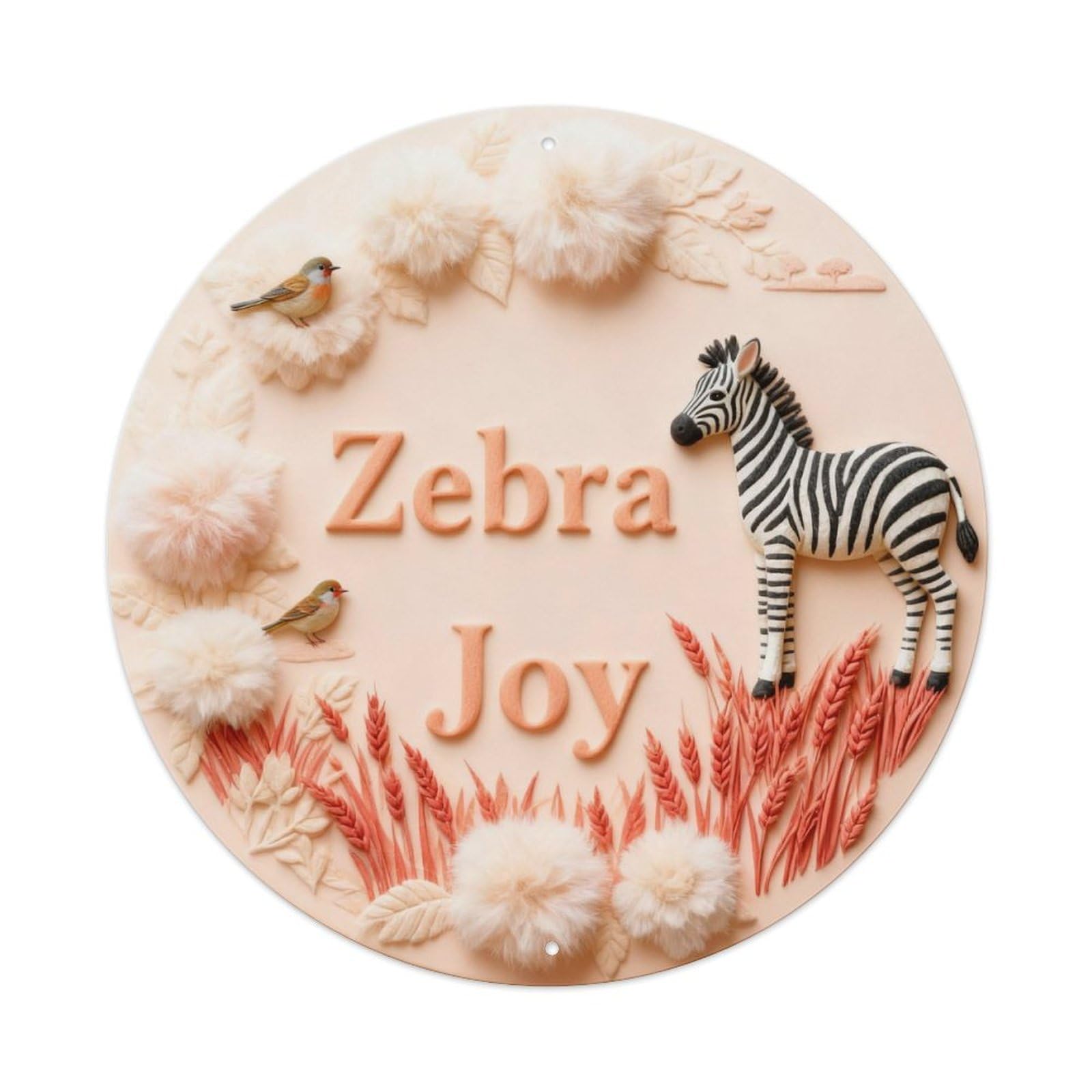 Zebra Joy Metal Tin Sign Plaque