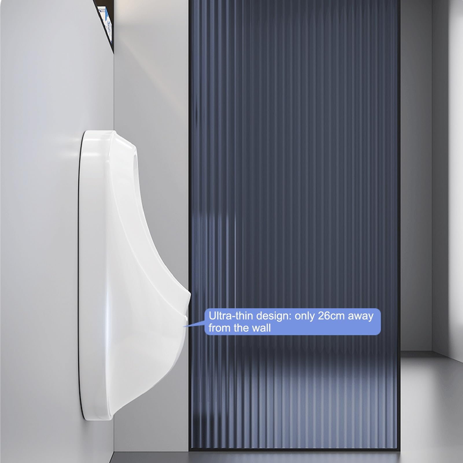 Cerámica Urinario con Descarga Inteligente para Hombres, Desviador de Orina de Montaje en La Pared para Uso Doméstico y Comercial, para uso Familiar, Hotel, Escuela