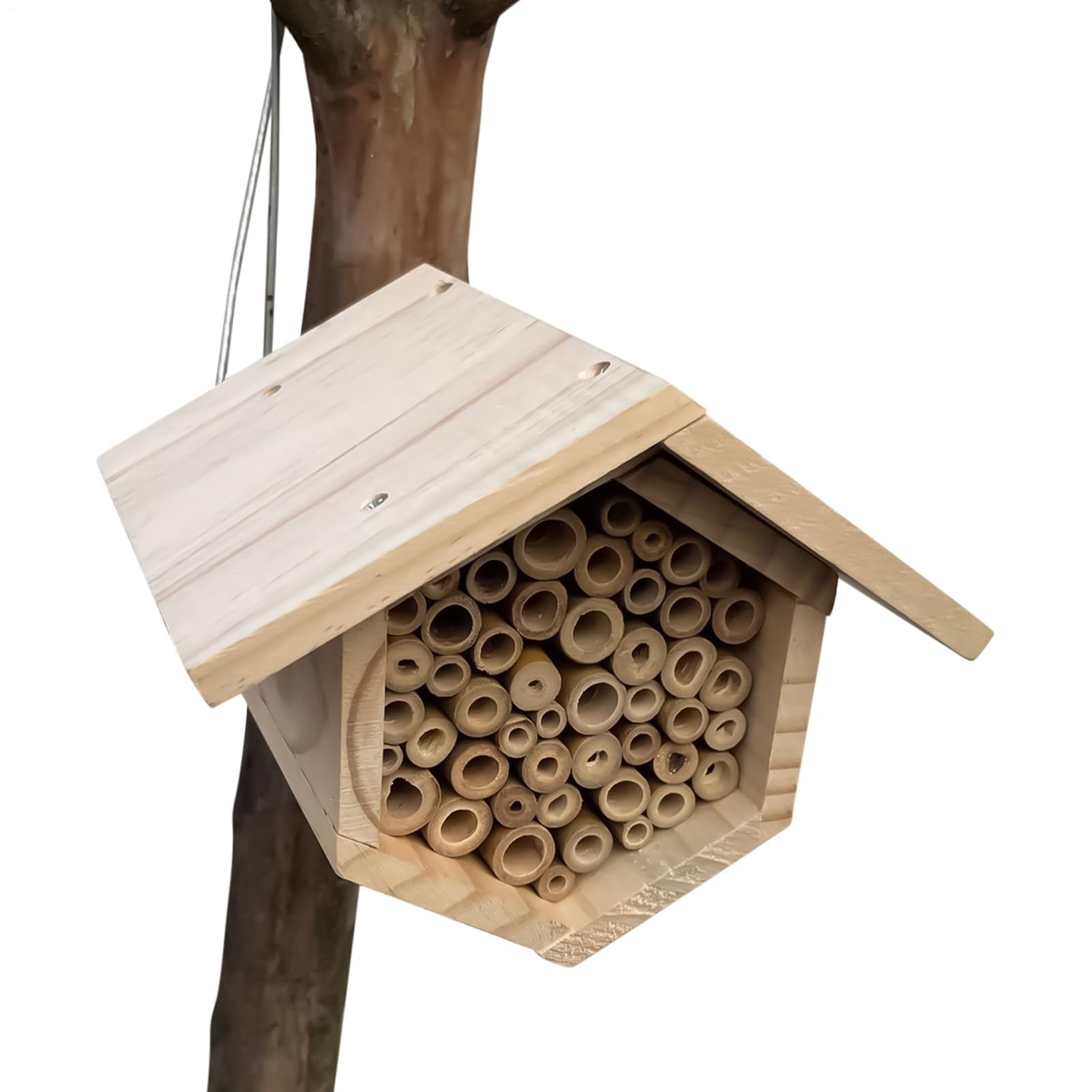 Colmena de abejas de madera premium con estructura hexagonal para patios y porches