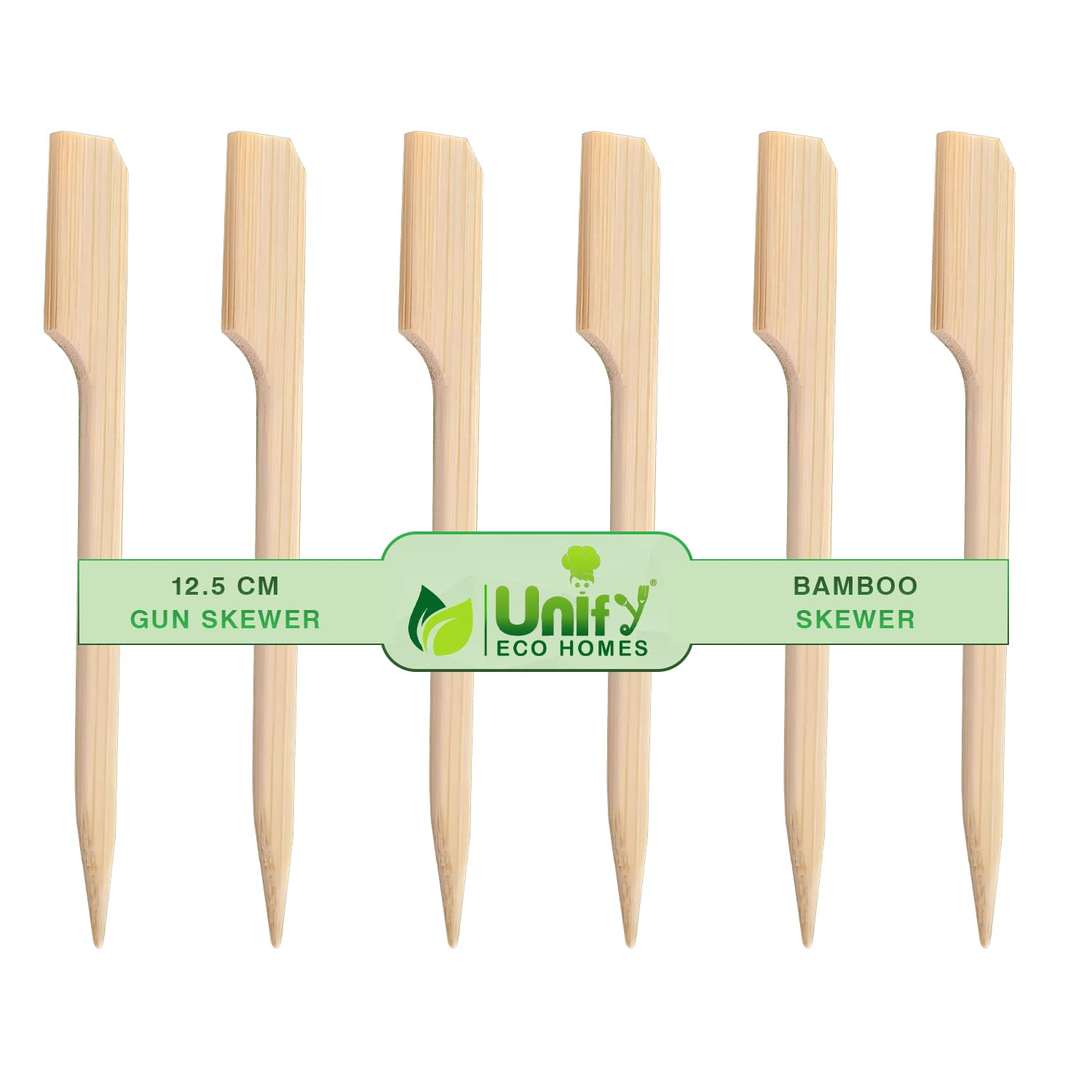 UNIFY 200 Pieces EcoHomes Wooden Gun Skewers Barbecue, 5 inch, Skewer Set, Outdoor Dining, Ideal for Starters Like Fruits, Kababs, BBQ Sticks for Grilling (B0D1R61T61) Amazon Price History, Amazon Price Tracker