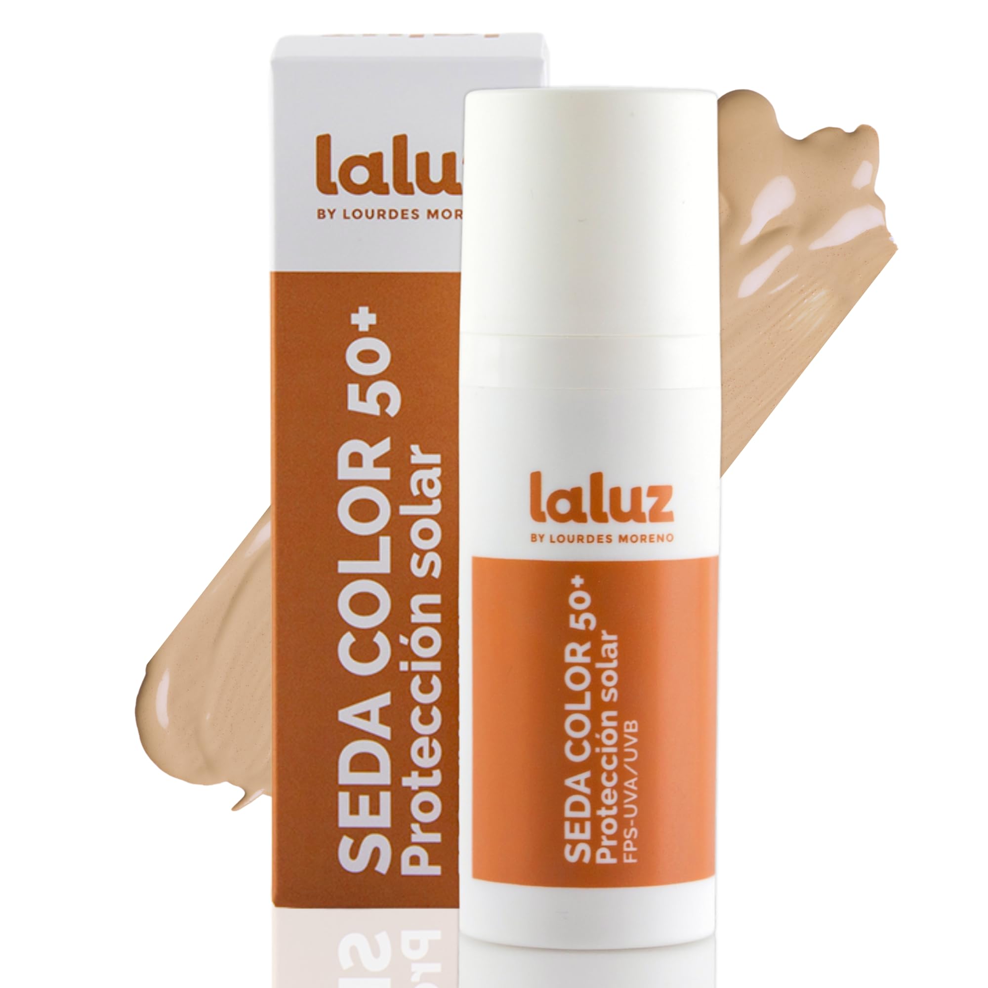 Lourdes Moreno | Protector Solar Facial 50 Con Color | 50 Ml | Crema Solar Facial 50 Con Color Antimanchas Y Antipolución De Uso Diario | Cobertura Natural, Efecto Buena Cara, Disimula Imperfecciones