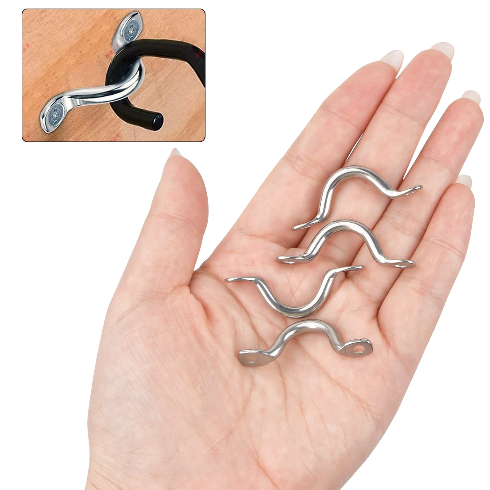 12 Cinghie A Occhiello In Acciaio Inox 304 Con Viti - Per Kayak, Canoe E Fai-Da-Te | Resistente Alla Ruggine E Carico Alto