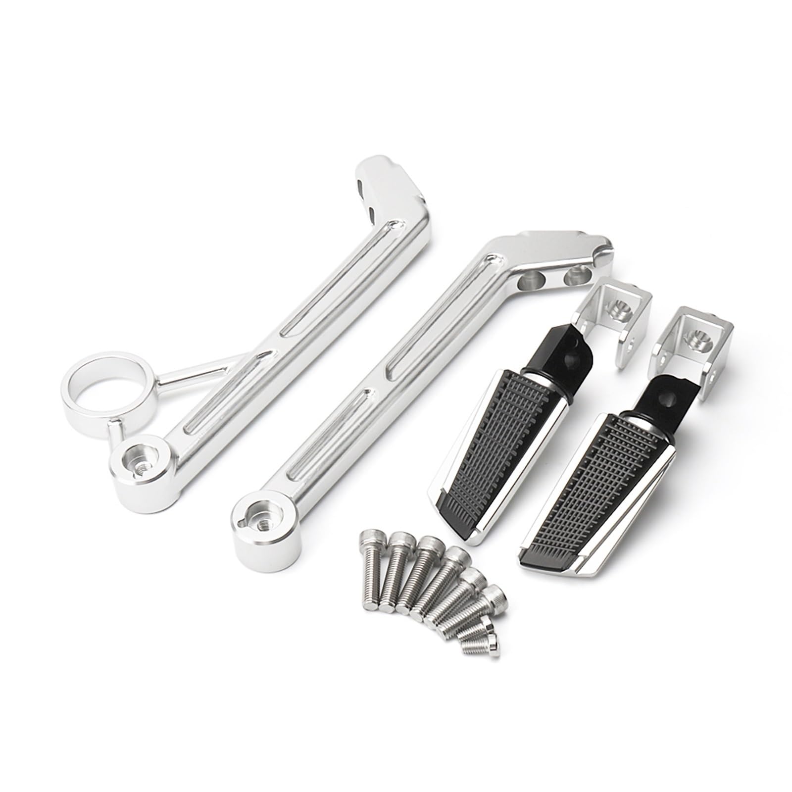 Motocicleta Estriberas Para Para RnineT Para RNINET Para R NineT Para NINET R9T 2014- Estriberas Motocicleta Estriberas Traseras Pasajero Reposapiés Soporte Pedal Pedales Motocicleta(Color:Silver Blac